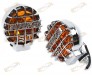 LOT 2 CHROME HOUSING 12V AMBER HALOGEN FOG HEAD LIGHTS LAMPS LIGHT 4X4 OFF ROAD